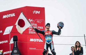 「Webike+」掲載/MotoGP日本人ライダーの戦い【第16戦日本GP】もてぎを沸かせた小椋藍、2位表彰台獲得に相反する胸中